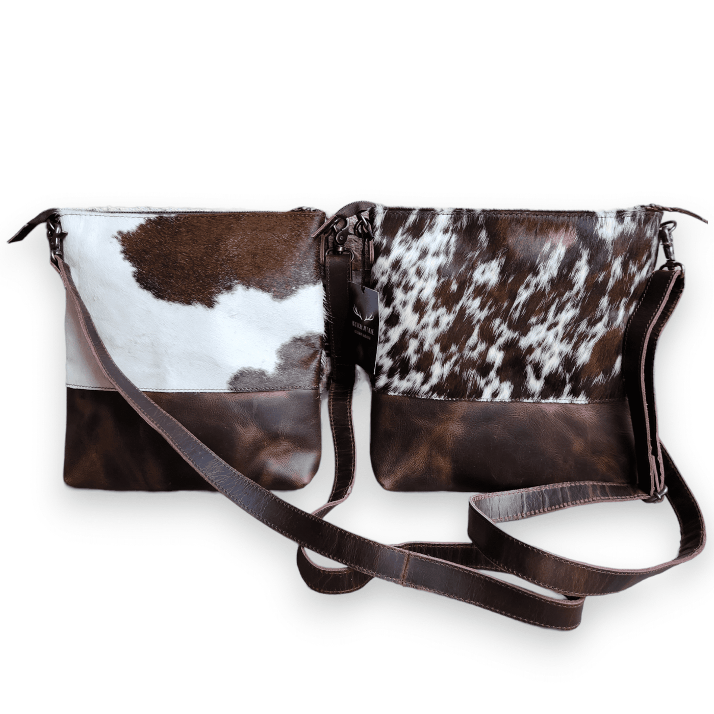 The Highlands Genuine Cowhide Large Crossbody Bag Saddle And Dark Brown Leather Luggage & BagsRanch Junkie