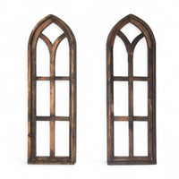 37" X 12" Farmhouse Rustic Wooden Wall Window Arches Rustic Brown Dandelion - Ranch Junkie Mercantile LLC 