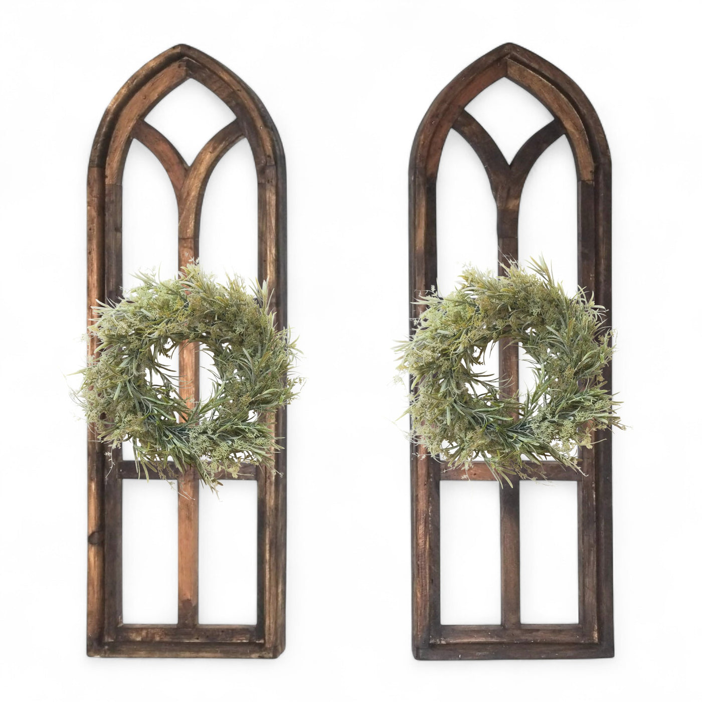 37" X 12" Farmhouse Rustic Wooden Wall Window Arches Rustic Brown Dandelion - Ranch Junkie Mercantile LLC 
