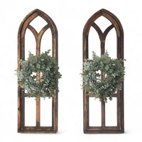 37" X 12" Farmhouse Rustic Wooden Wall Window Arches Rustic Brown Dandelion - Ranch Junkie Mercantile LLC 