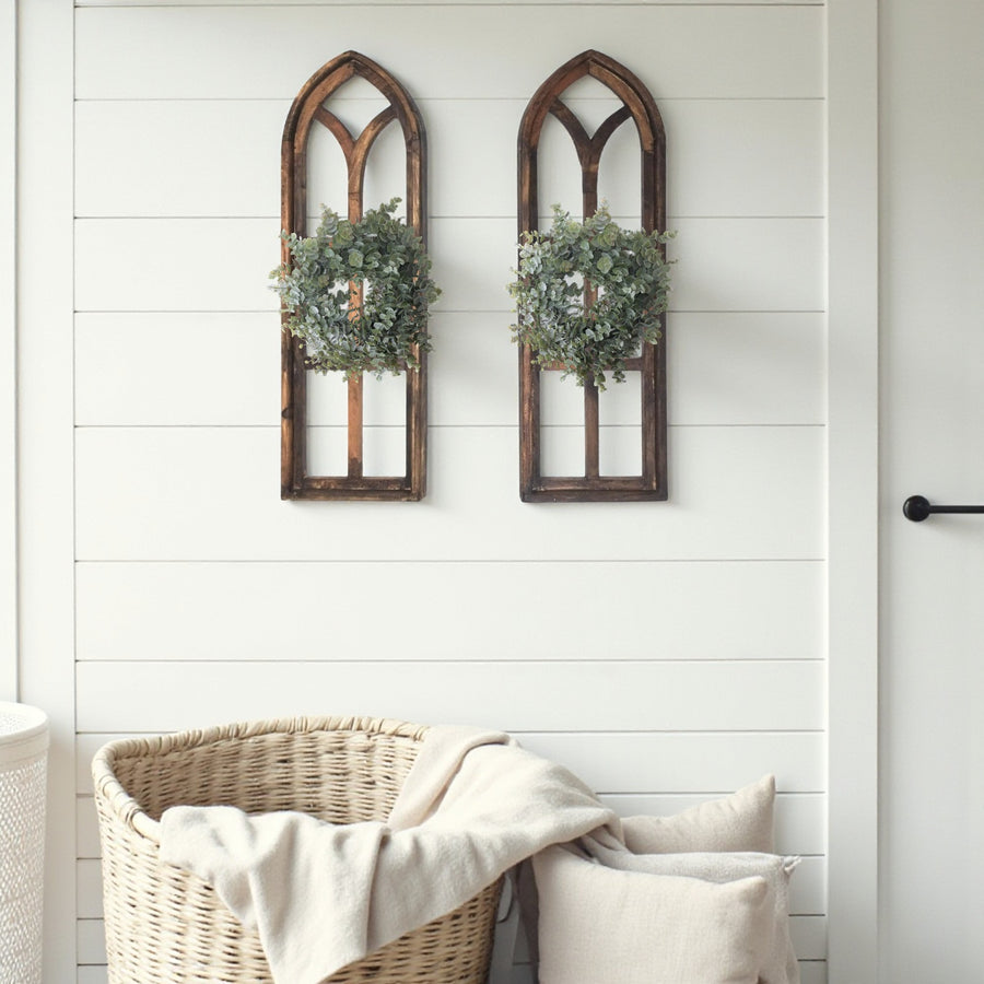 37" X 12" Farmhouse Rustic Wooden Wall Window Arches Rustic Brown Dandelion - Ranch Junkie Mercantile LLC 