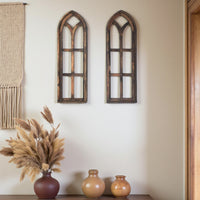 37" X 12" Farmhouse Rustic Wooden Wall Window Arches Rustic Brown Dandelion - Ranch Junkie Mercantile LLC 