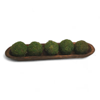 18"-21.5" Baguette Dough Bowl Three Colors,  The New Dawn Decorative Wood Bowl, Table Center Piece, Wood Bowl + Moss Balls - Ranch Junkie Mercantile LLC 