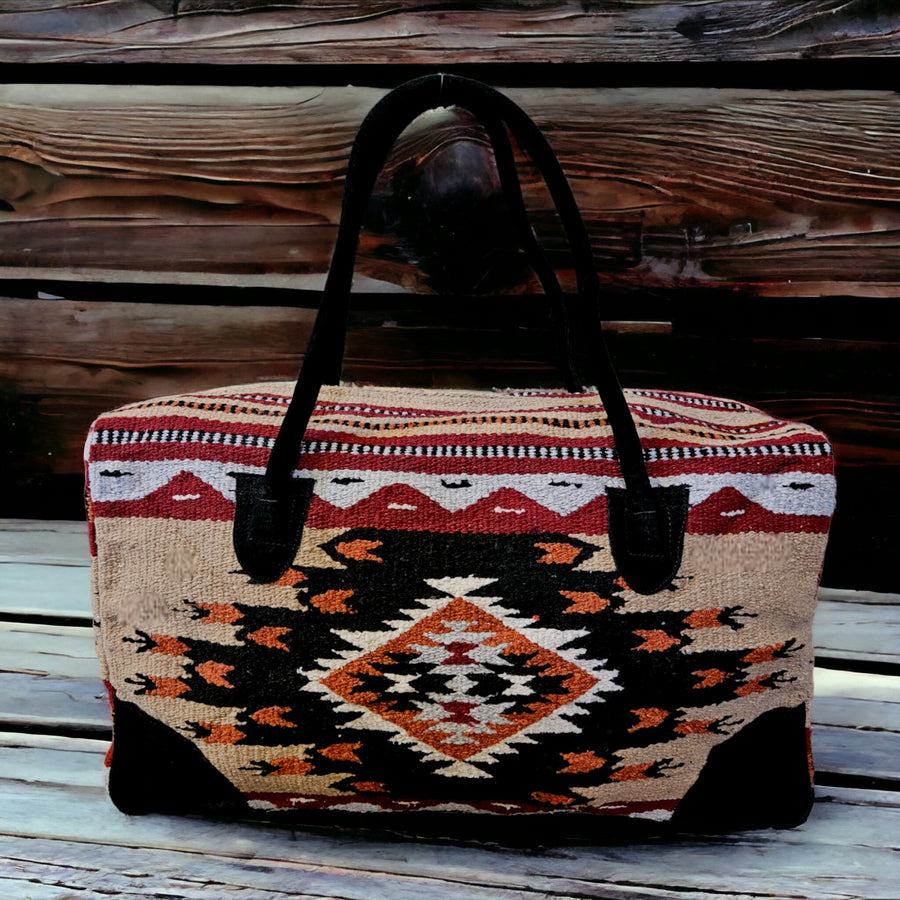 Southwestern Large Weekender Travel Bag Duffle Bag Boho Travel Bag- The Del Rio Go West Weekender - Ranch Junkie Mercantile LLC 