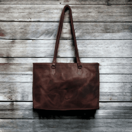 Denali Dark Vintage Brown Genuine Leather Large Tote - Ranch Junkie Mercantile LLC