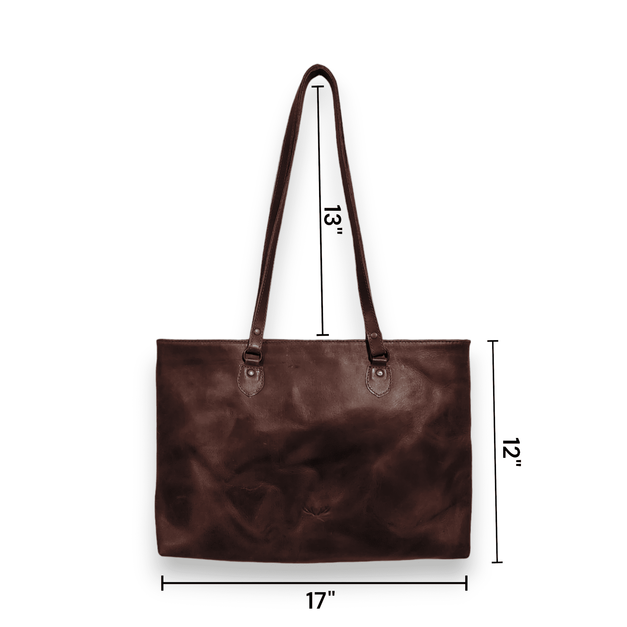 Denali Dark Vintage Brown Genuine Leather Large Tote Bag - Ranch Junkie Mercantile LLC 