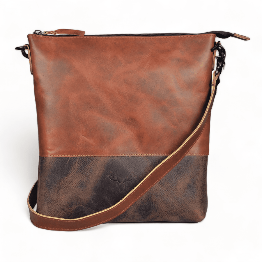 Denali Vintage Saddle Two Tone Large Crossbody Bag - Ranch Junkie Mercantile LLC