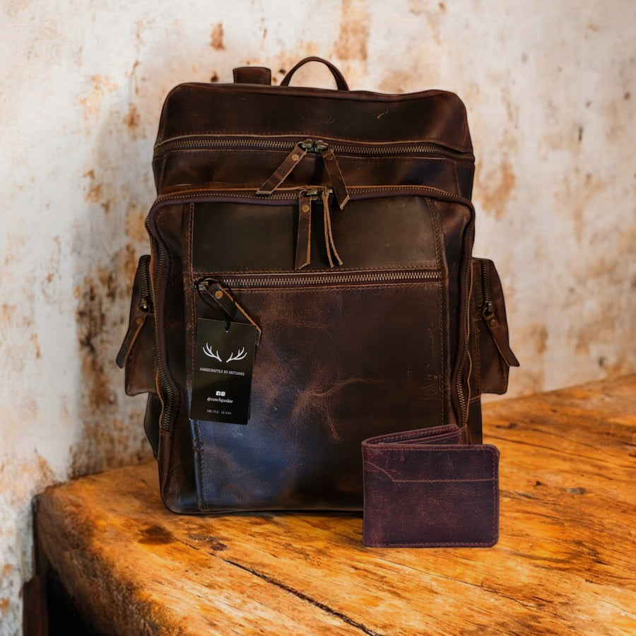 Bundle Deal Denali Leather Backpack + Denali Leather Wallet - Ranch Junkie Mercantile LLC 
