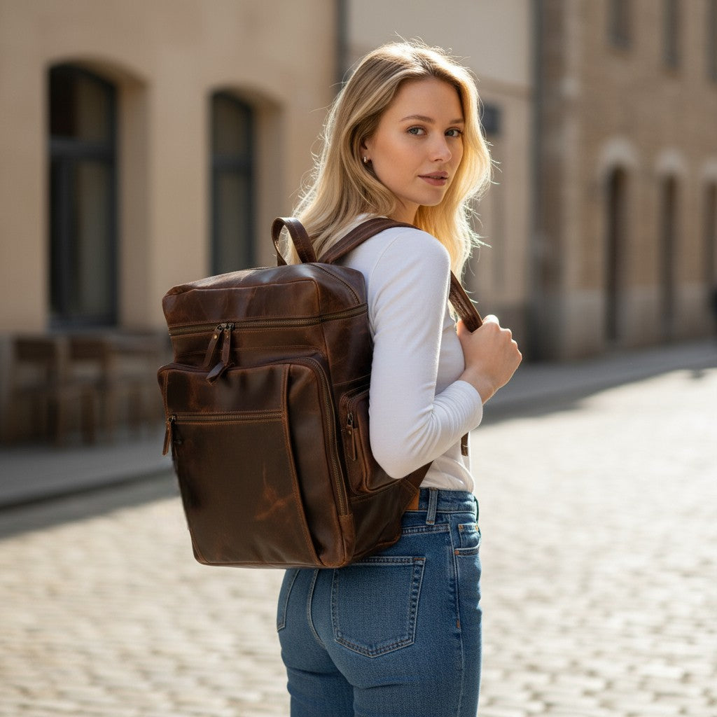 Denali Vintage Leather Backpack Traveling Backpack - Ranch Junkie Mercantile LLC 