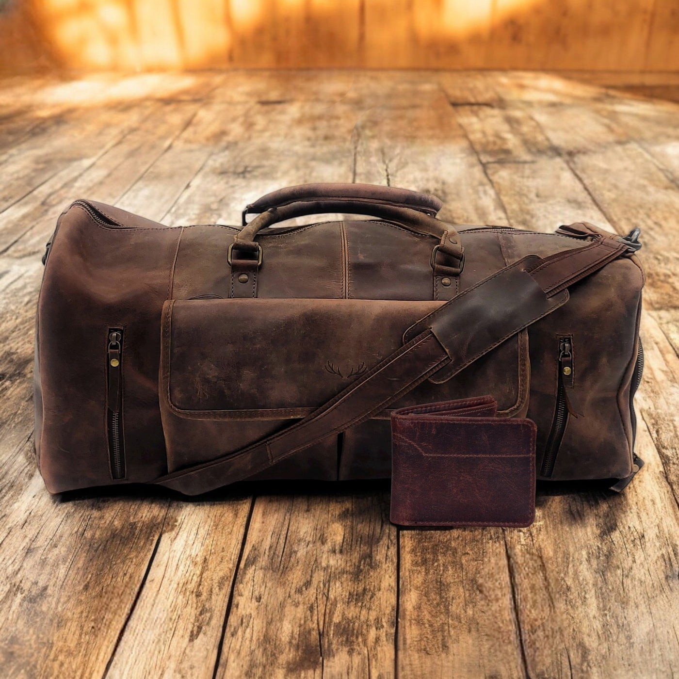 Bundle Deal Denali Leather Weekender + Denali Leather Wallet - Ranch Junkie Mercantile LLC 