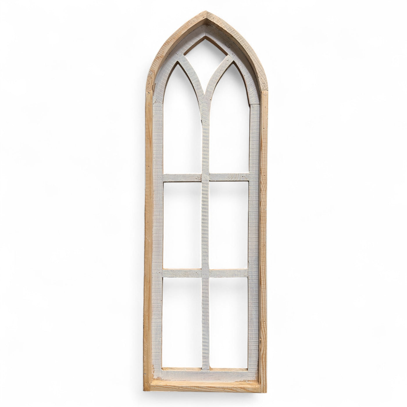 37" X 12" Farmhouse Wooden Wall Window Arches -Rustic Cathedral Wood Window- Dandelion - Ranch Junkie Mercantile LLC 