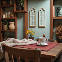 37" X 12" Farmhouse Wooden Wall Window Arches -Rustic Cathedral Wood Window- Dandelion - Ranch Junkie Mercantile LLC 