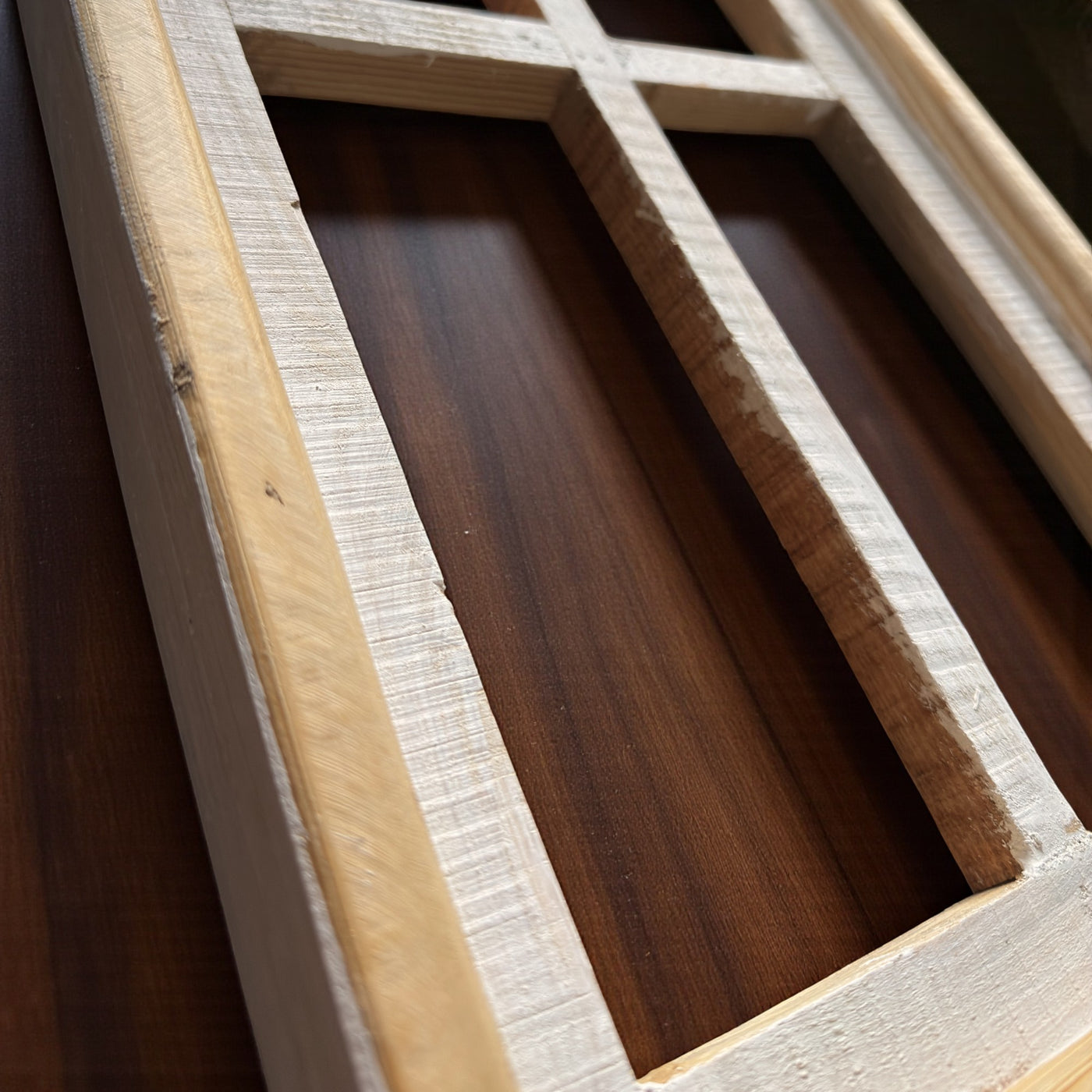 37" X 12" Farmhouse Wooden Wall Window Arches -Rustic Cathedral Wood Window- Dandelion - Ranch Junkie Mercantile LLC 