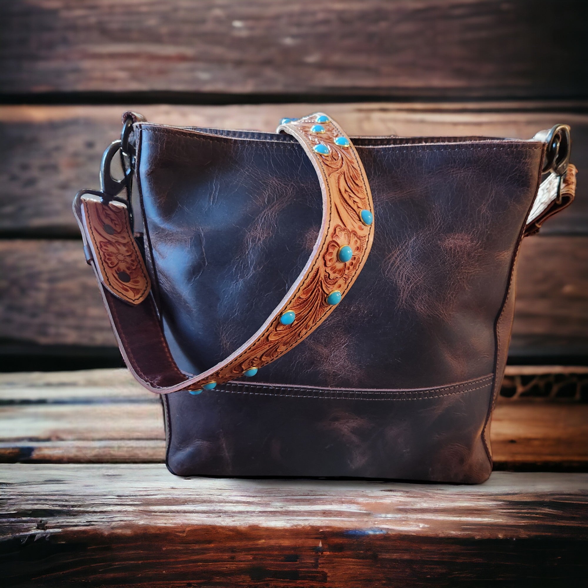 Dolly 40" Hand Tooled Western Purse Strap - Ranch Junkie Mercantile LLC 