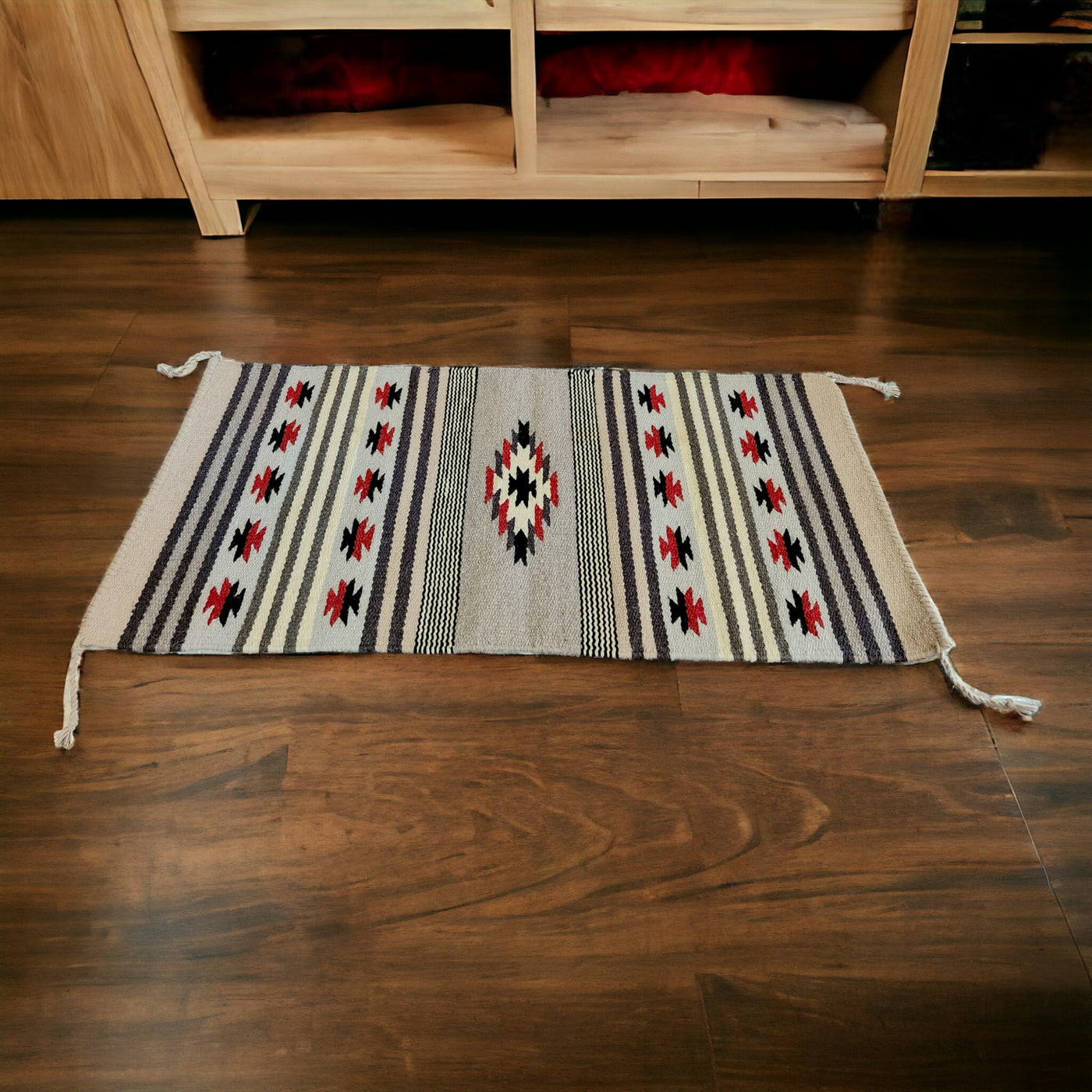 20" X 40" Handwoven Wool Southwestern Rug The Domingo Accent Rug