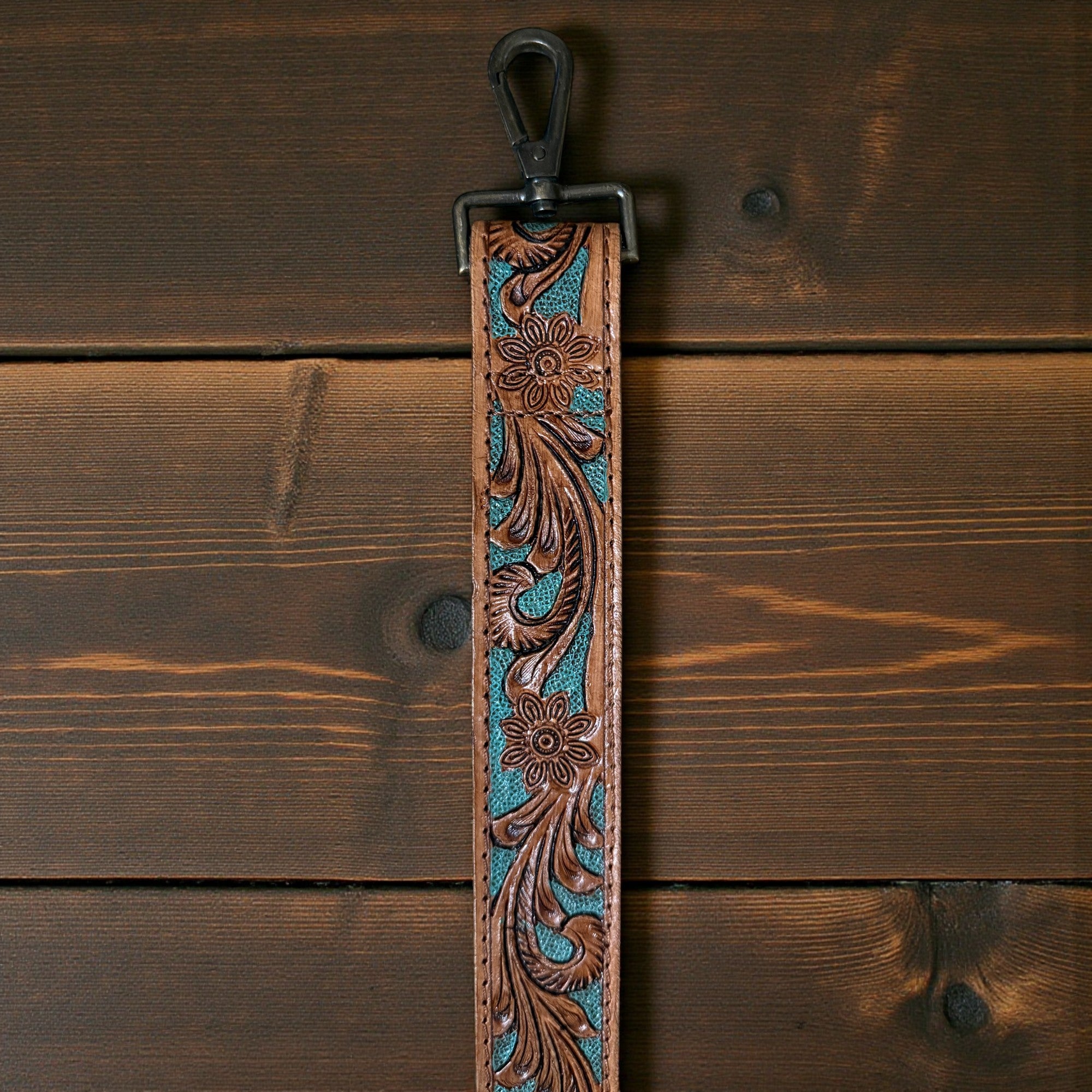 Dottie Adjustable Tooled Leather Western Bag Strap (34" to 60")