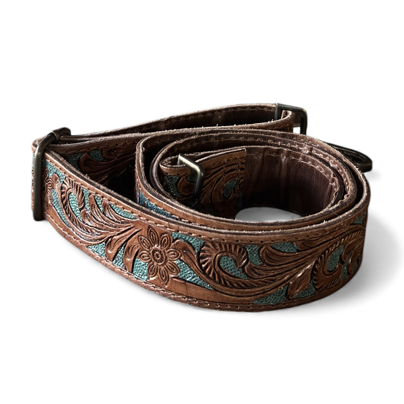 Dottie Adjustable Tooled Leather Western Bag Strap (34" to 60")