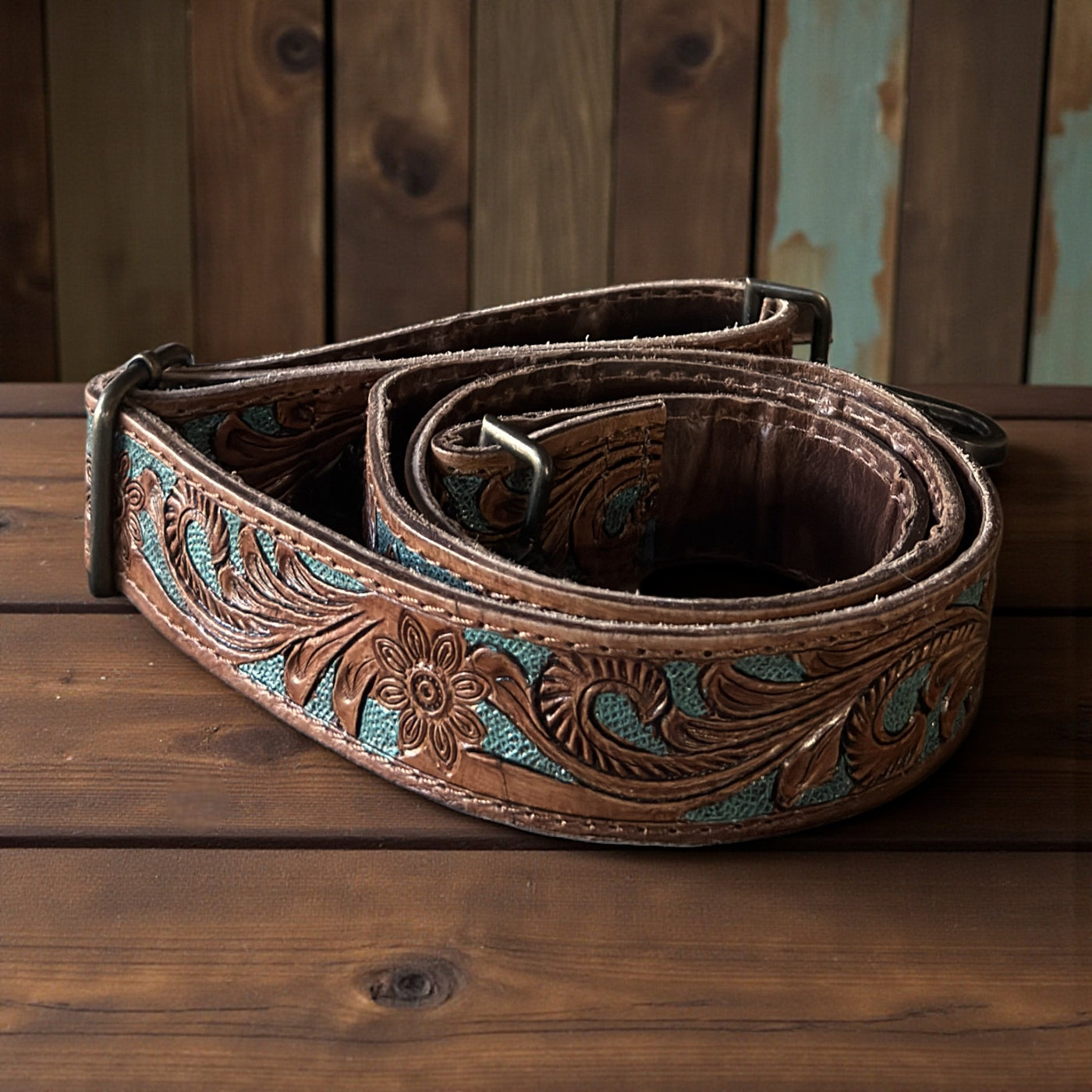 Dottie Adjustable Tooled Leather Western Bag Strap (34" to 60")