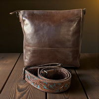 Dottie Adjustable Tooled Leather Western Bag Strap (34" to 60")
