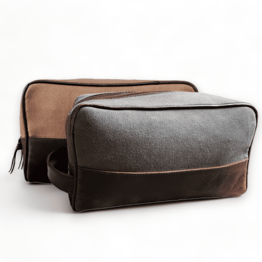 The Canvas/Leather Drifter Large Toiletry Bag - Ranch Junkie Mercantile LLC