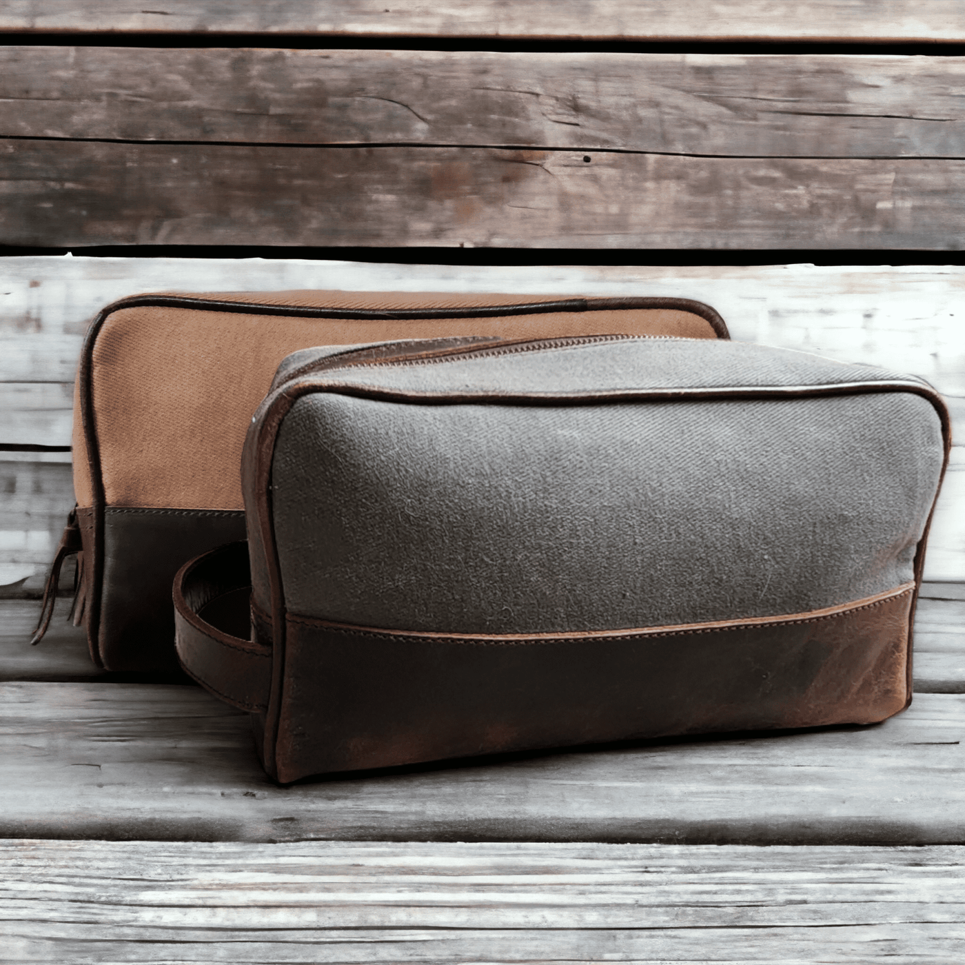 The Canvas/Leather Drifter Large Toiletry Bag - Ranch Junkie Mercantile LLC