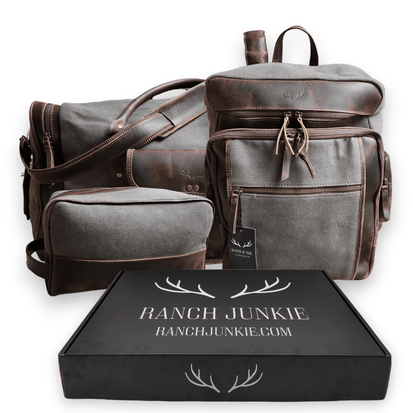 Mega Bundle Deal Canvas/Leather Drifter Duffel + Backpack + Toiletry Bag - Ranch Junkie Mercantile LLC