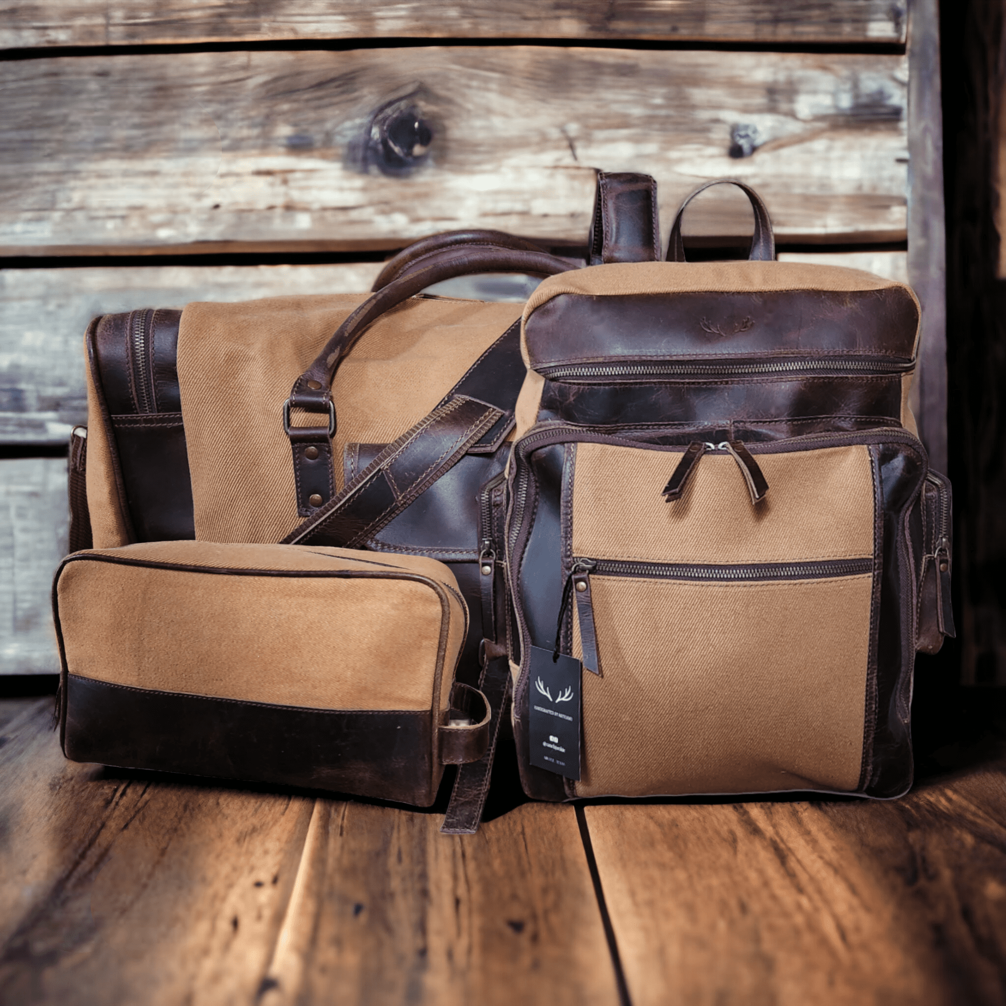 Mega Bundle Deal Canvas/Leather Drifter Duffel + Backpack + Toiletry Bag - Ranch Junkie Mercantile LLC