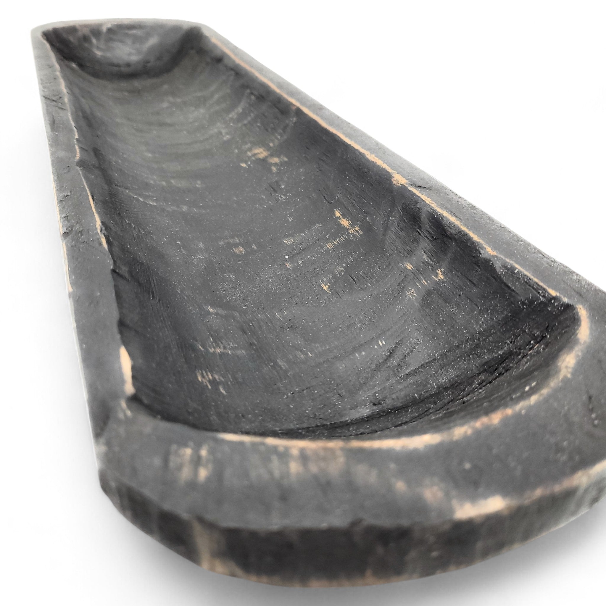 18"-21" Long Rustic Ebony Baguette Dough Bowl, Decorative Bowl New Dawn Ebony - Ranch Junkie Mercantile LLC 