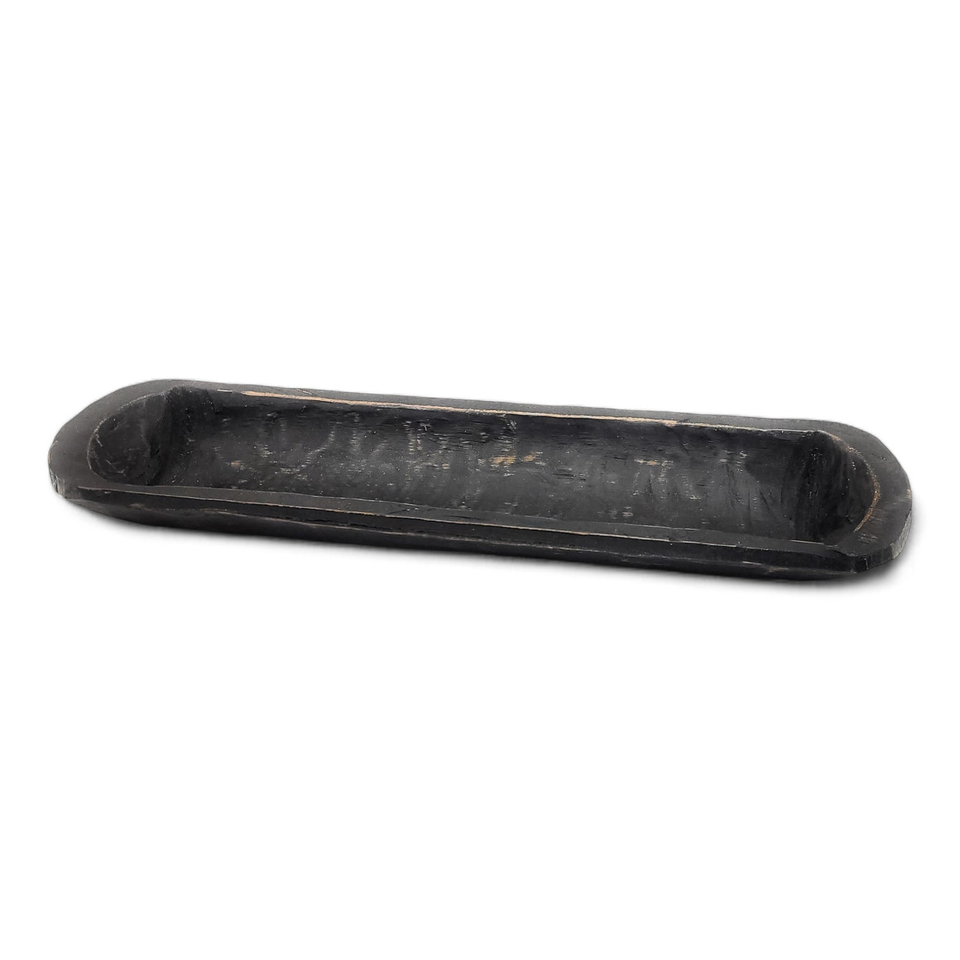 18"-21" Long Rustic Ebony Baguette Dough Bowl, Decorative Bowl New Dawn Ebony - Ranch Junkie Mercantile LLC 