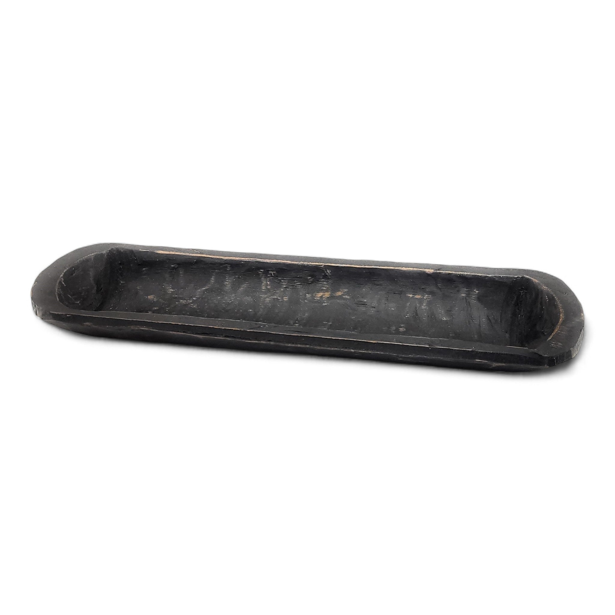 18"-21" Long Rustic Ebony Baguette Dough Bowl, Decorative Bowl New Dawn Ebony - Ranch Junkie Mercantile LLC 