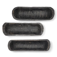 18"-21" Long Rustic Ebony Baguette Dough Bowl, Decorative Bowl New Dawn Ebony - Ranch Junkie Mercantile LLC 