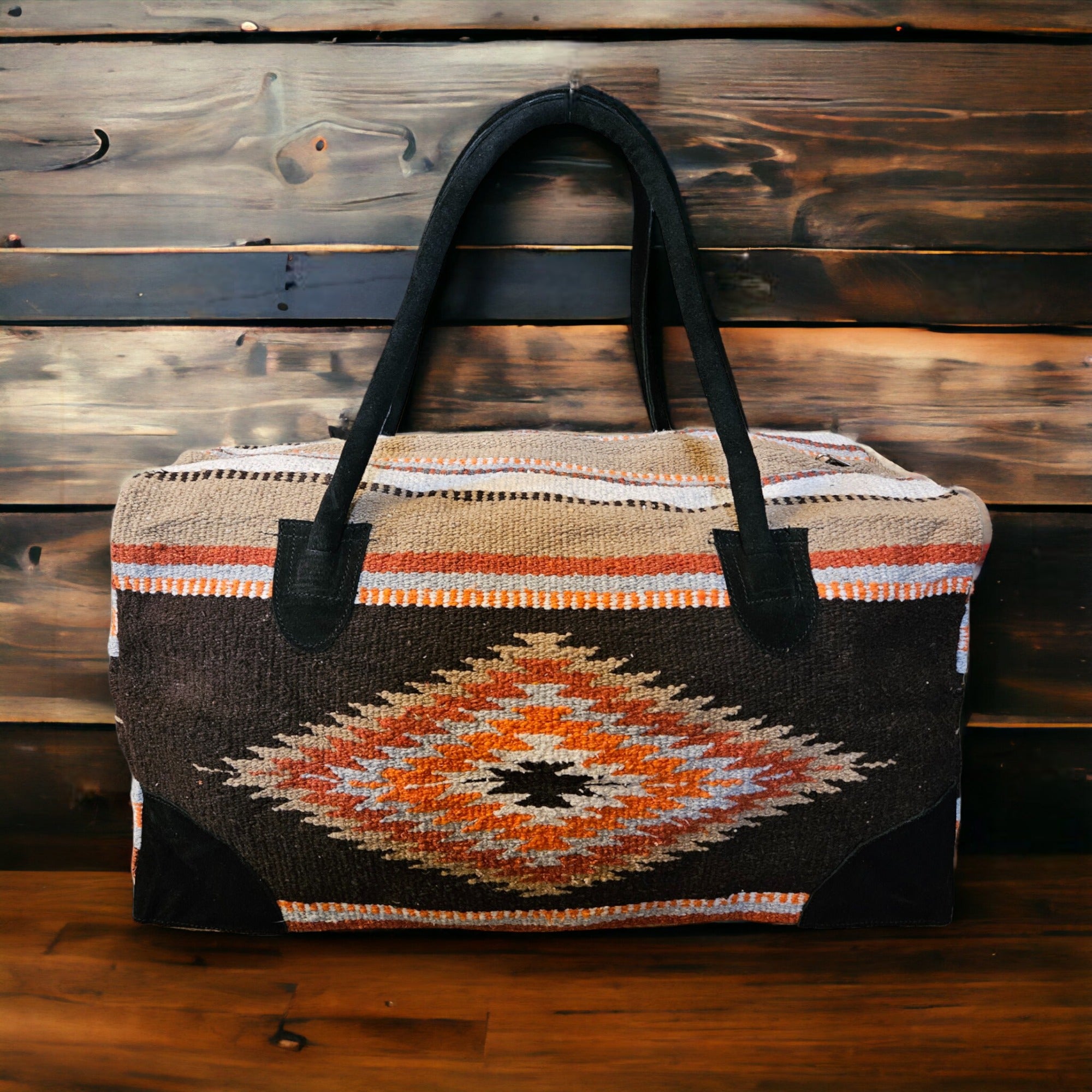 Southwestern Large Weekender Travel Bag Duffle Bag Boho Travel Bag- The Granada Go West Weekender - Ranch Junkie Mercantile LLC 