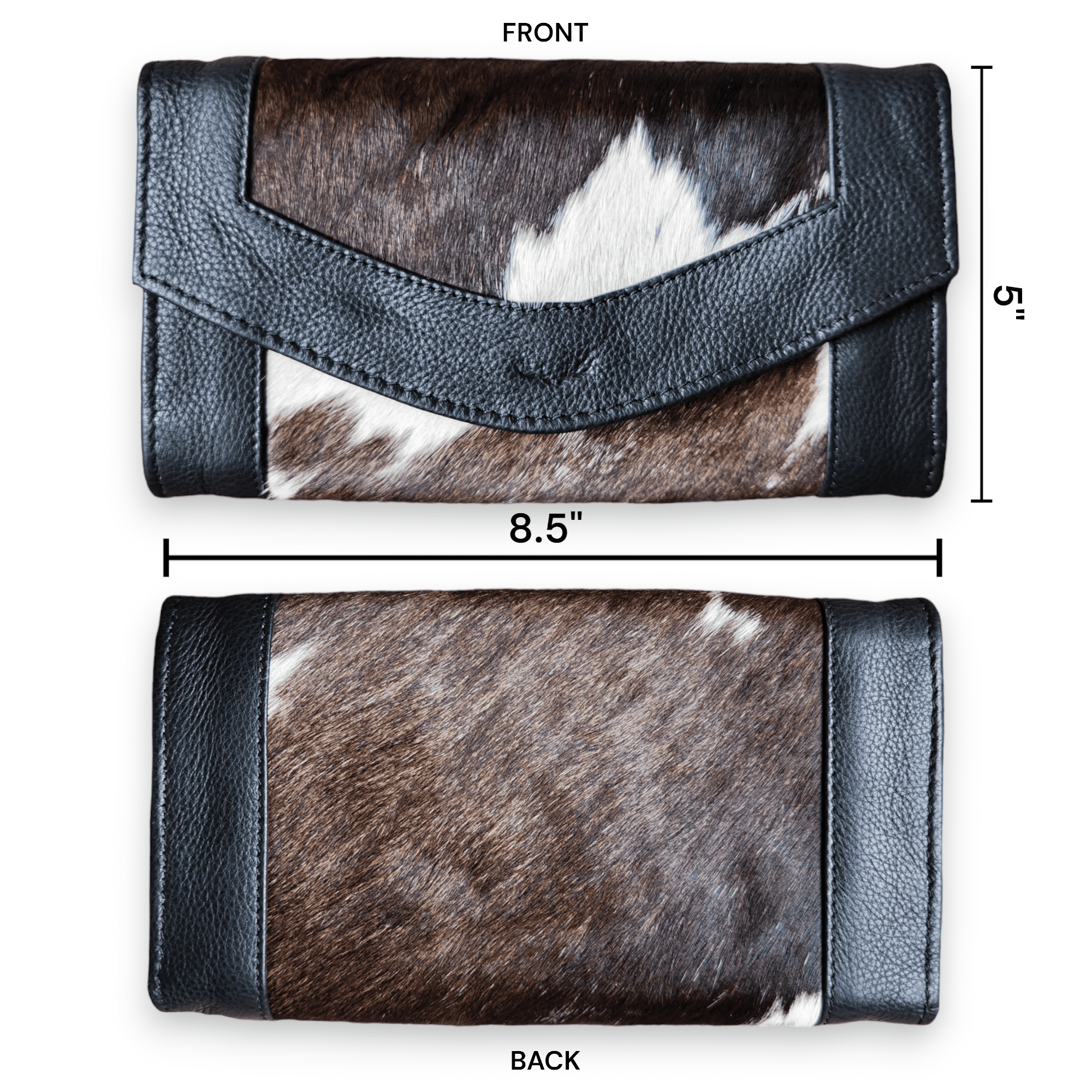 Genuine Cowhide Full Size Large Wallet-Cowhide Highlands Envelope Wallet - Ranch Junkie Mercantile LLC 