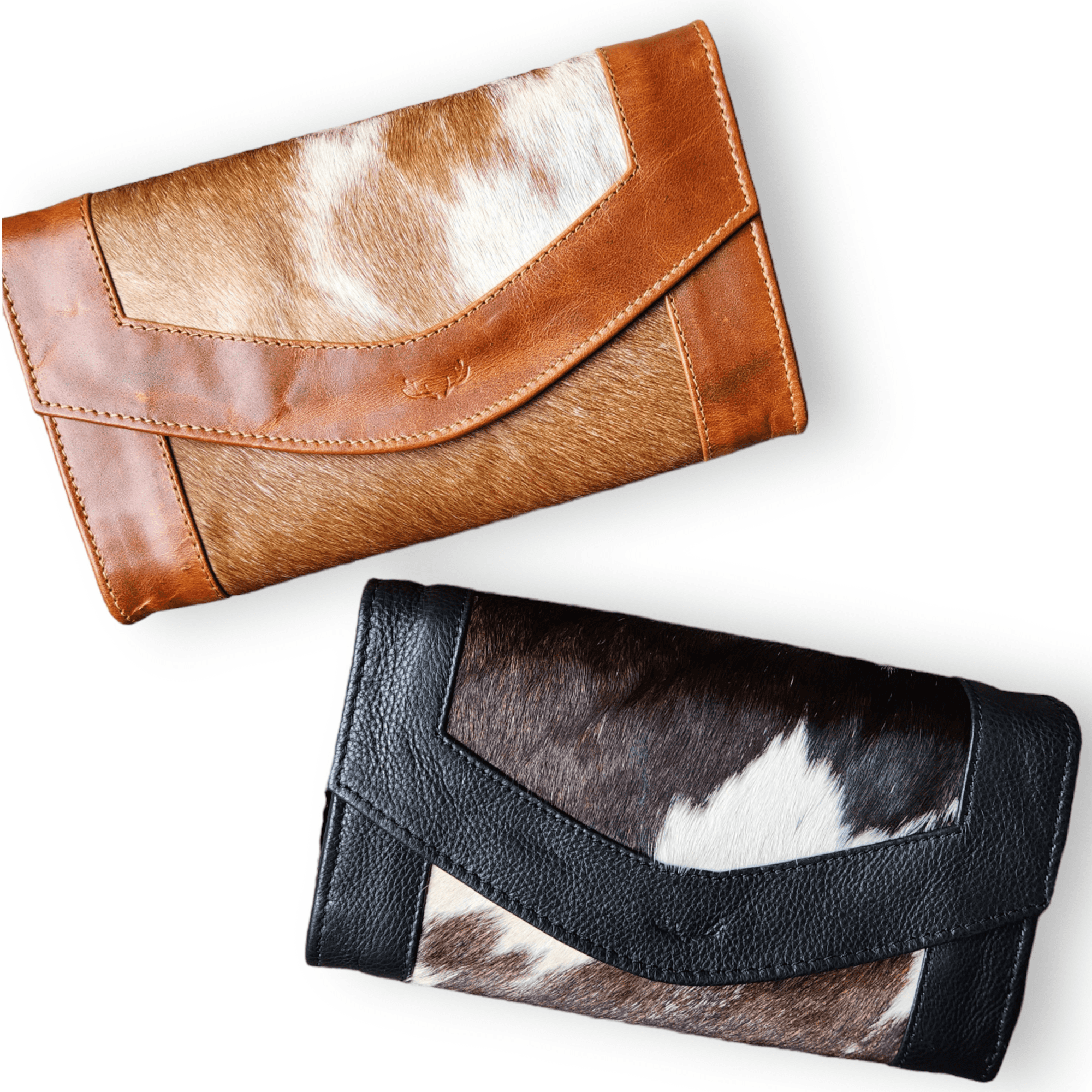 Genuine Cowhide Full Size Large Wallet-Cowhide Highlands Envelope Wallet - Ranch Junkie Mercantile LLC 