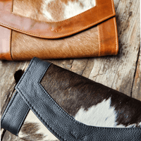 Genuine Cowhide Full Size Large Wallet-Cowhide Highlands Envelope Wallet - Ranch Junkie Mercantile LLC 