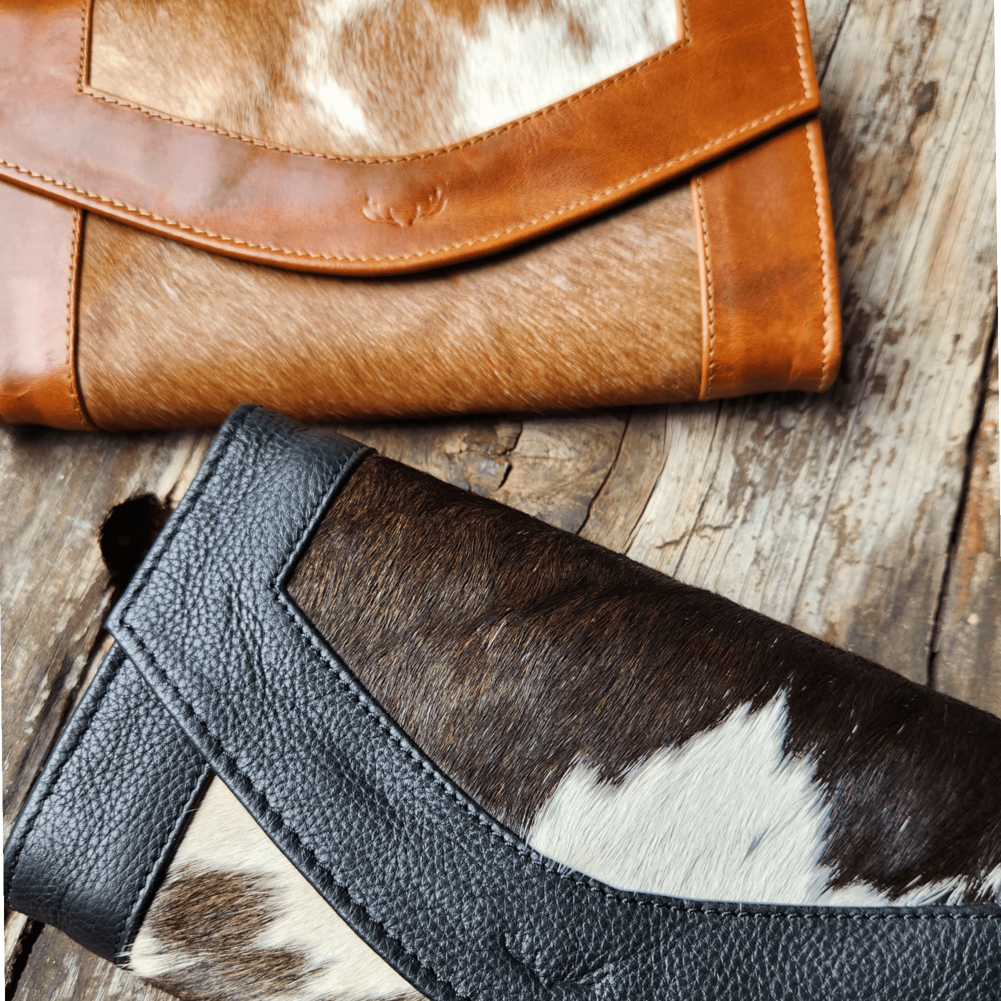 Genuine Cowhide Full Size Large Wallet-Cowhide Highlands Envelope Wallet - Ranch Junkie Mercantile LLC 