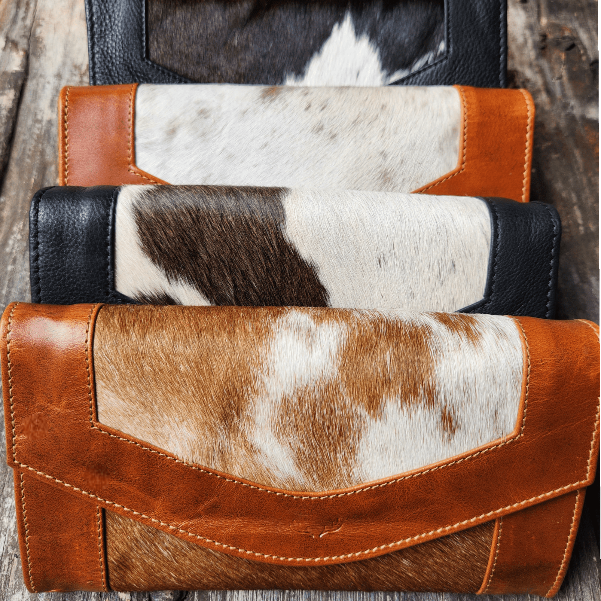 Genuine Cowhide Full Size Large Wallet-Cowhide Highlands Envelope Wallet - Ranch Junkie Mercantile LLC 