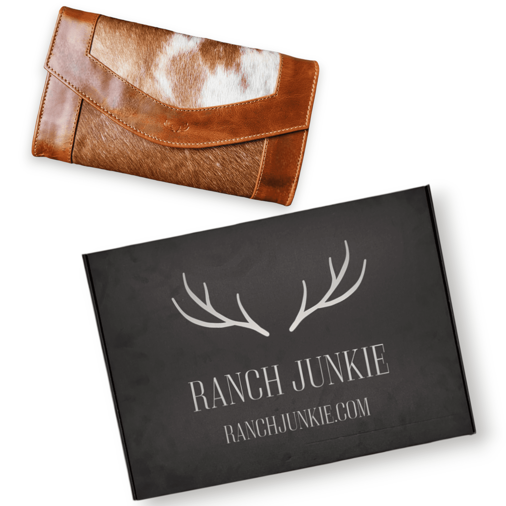 Genuine Cowhide Full Size Large Wallet-Cowhide Highlands Envelope Wallet - Ranch Junkie Mercantile LLC 