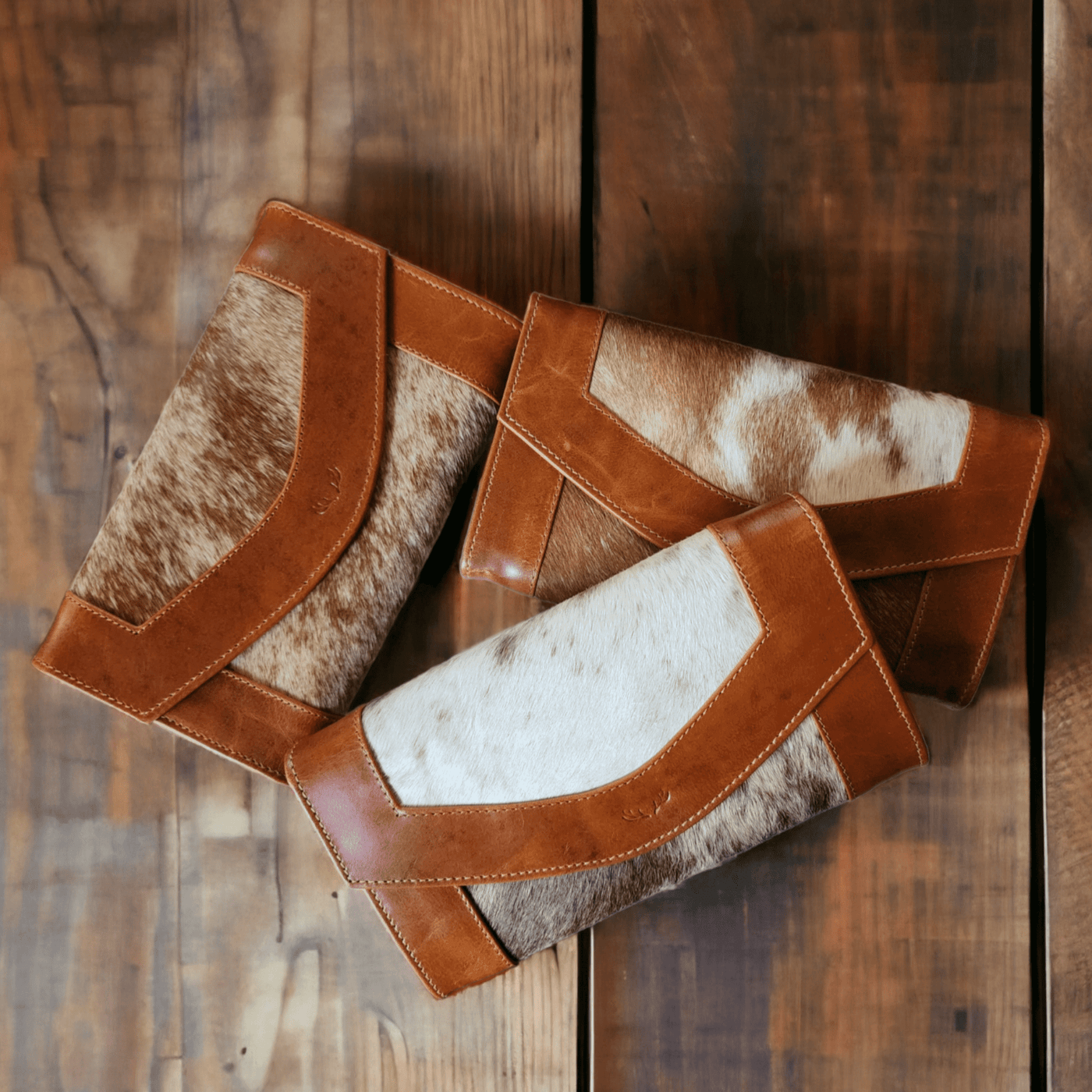 Mega Bundle Deal -The Highlands Large Genuine Cowhide Weekender Duffel Saddle+ Saddle Tote + Envelope Saddle Wallet - Ranch Junkie Mercantile LLC 