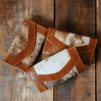 Mega Bundle Deal -The Highlands Large Genuine Cowhide Weekender Duffel Saddle+ Saddle Tote + Envelope Saddle Wallet - Ranch Junkie Mercantile LLC 