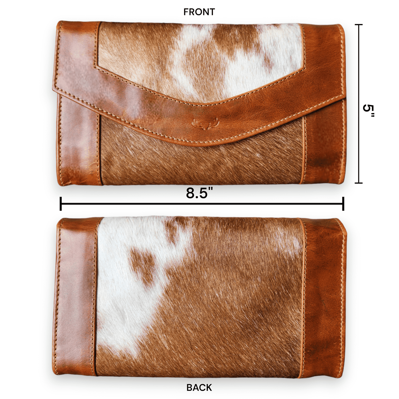 Bundle Deal -The Highlands Cowhide Tote Purse Saddle + Envelope Cowhide Large Wallet Saddle - Ranch Junkie Mercantile LLC