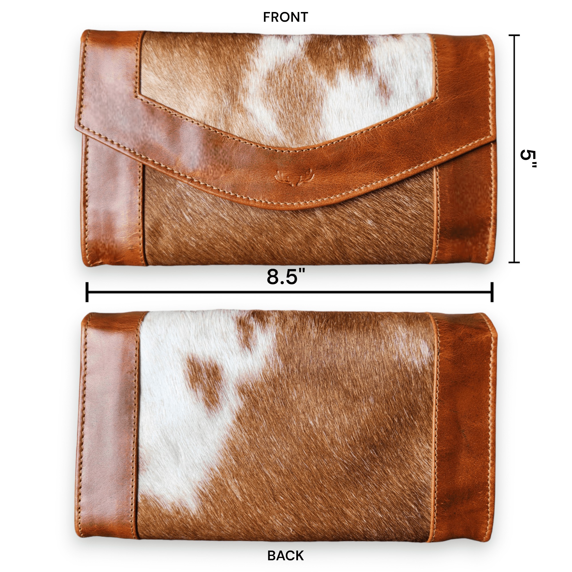 Genuine Cowhide Full Size Large Wallet-Cowhide Highlands Envelope Wallet - Ranch Junkie Mercantile LLC 