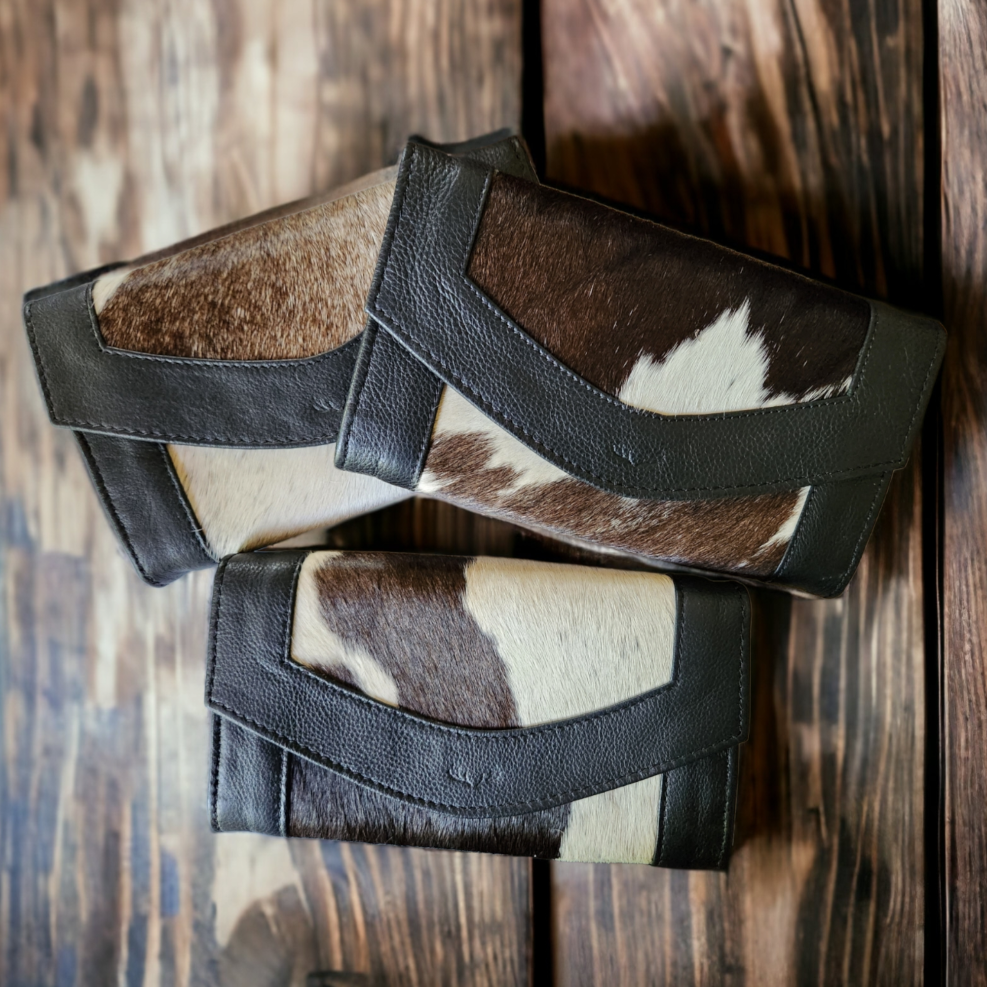 Bundle Deal Highlands Cowhide Large Tote Black + Envelope Cowhide Wallet - Ranch Junkie Mercantile LLC 