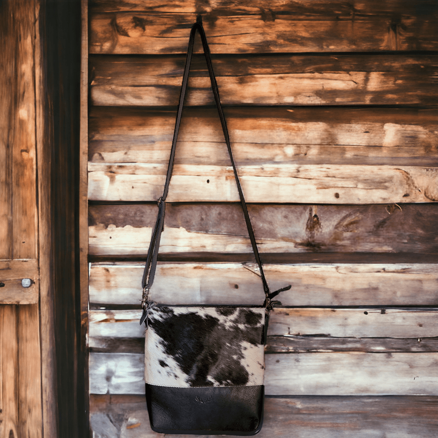 Bundle Deal -The Highlands Cowhide Crossbody Purse + Cowhide Credit Card Wallet - Ranch Junkie Mercantile LLC