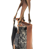 Bundle Deal -The Highlands Cowhide Tote Purse Black + Envelope Cowhide Large Wallet Black - Ranch Junkie Mercantile LLC