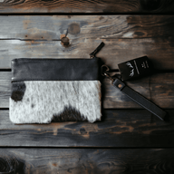 Sample Sale Highlands Genuine Cowhide Black Wristlet Clutch Bag - Ranch Junkie Mercantile LLC