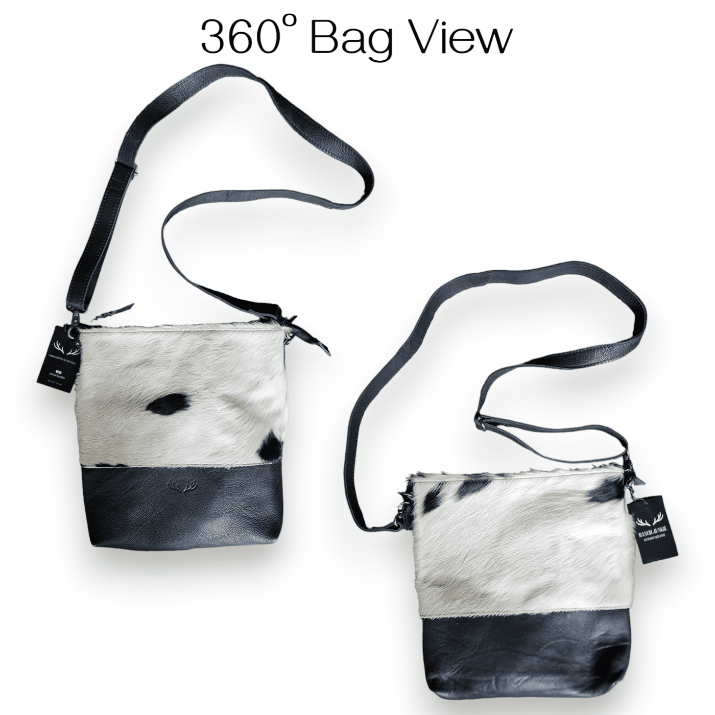 Sample Sale Highlands Genuine Cowhide Large Black Crossbody Bag Crossbody Purse #3 - Ranch Junkie Mercantile LLC