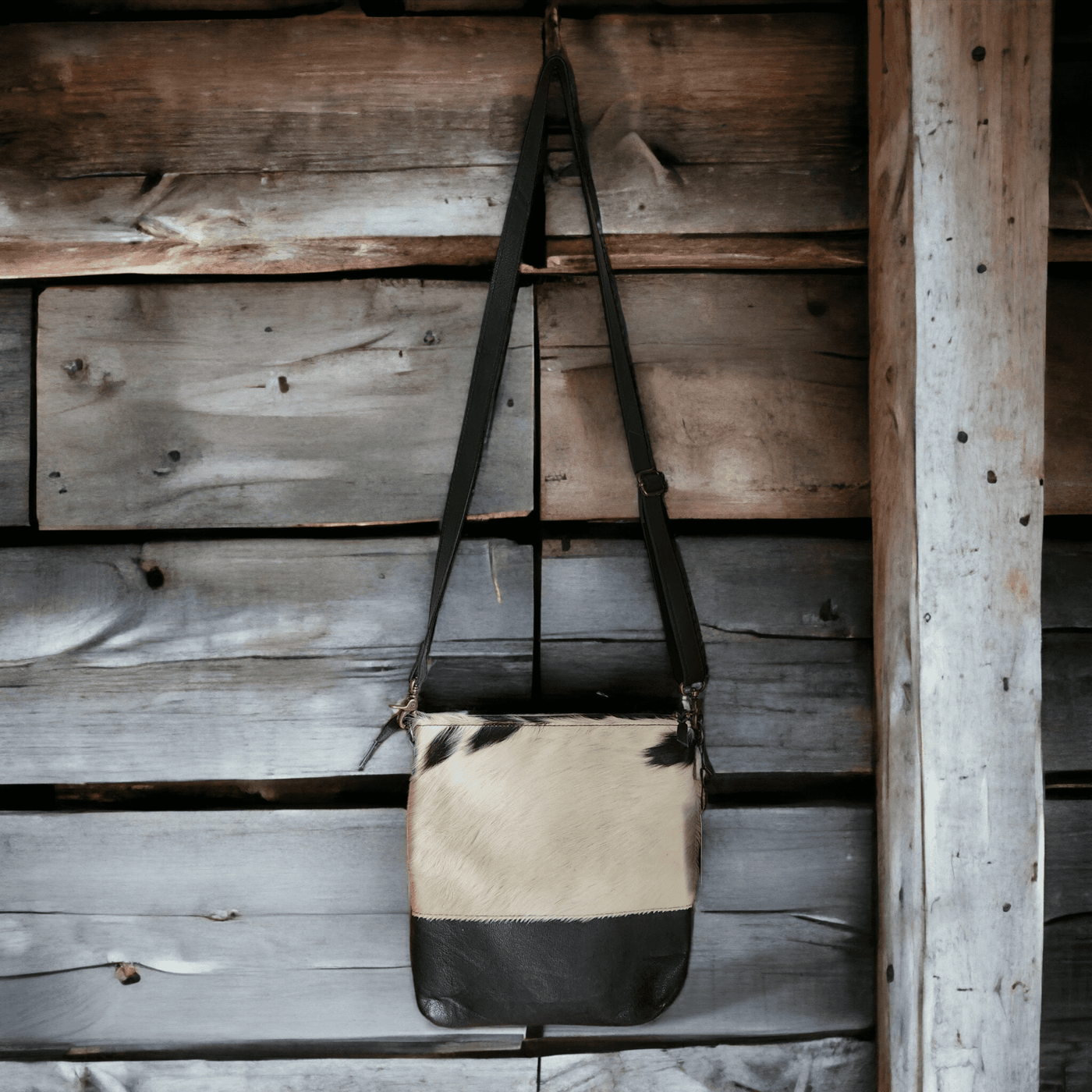 Sample Sale Highlands Genuine Cowhide Large Black Crossbody Bag Crossbody Purse #3 - Ranch Junkie Mercantile LLC