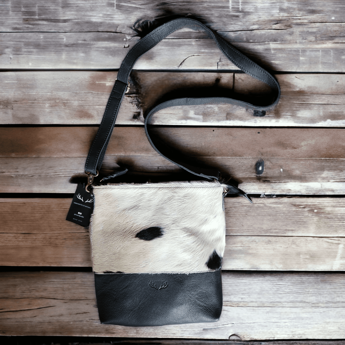 Sample Sale Highlands Genuine Cowhide Large Black Crossbody Bag Crossbody Purse #3 - Ranch Junkie Mercantile LLC
