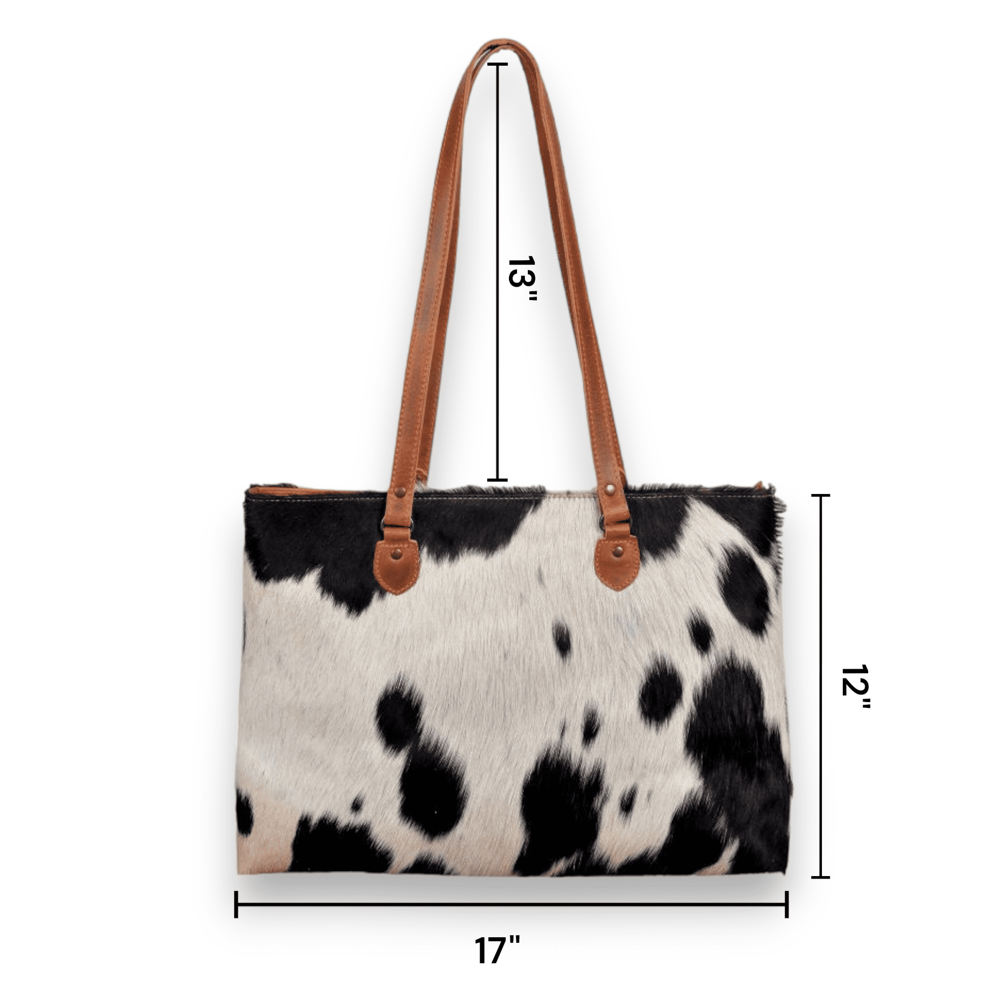 Genuine Cowhide Large Tote Highlands Black Cowhide Tote - Ranch Junkie Mercantile LLC 